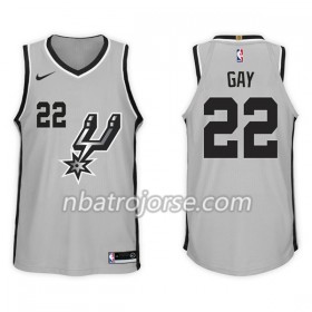 Män San Antonio Spurs Tröja Rudy Gay 22 Nike 2017-18 Grå Swingman